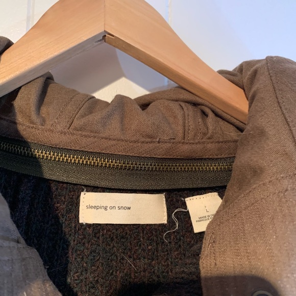 Green anthropologie cardigan sweater with detachable hood sz l - Picture 2 of 7